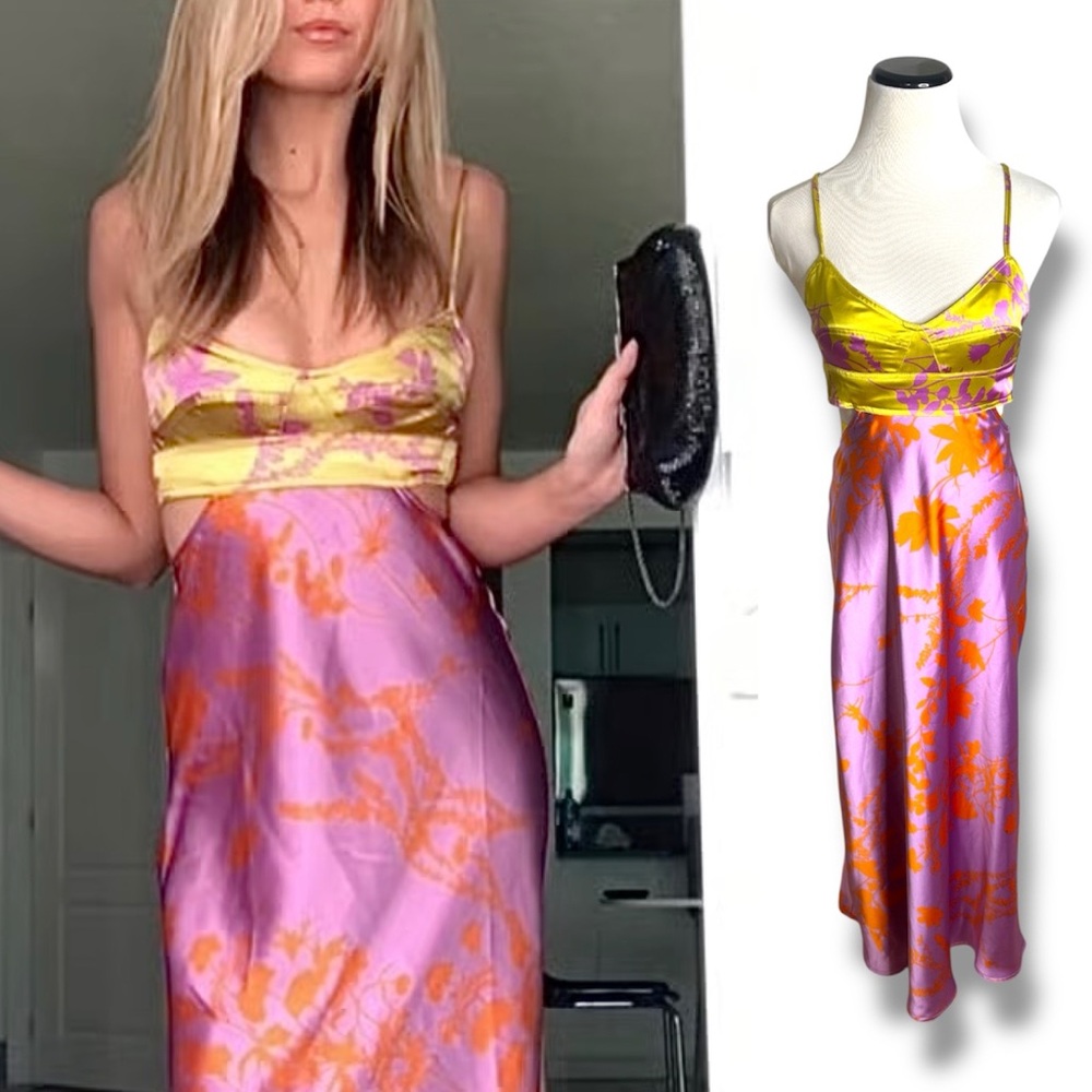 Revolve HOUSE OF HARLOW 1960
Pink Multi Printed Celeia Cutout dress small S